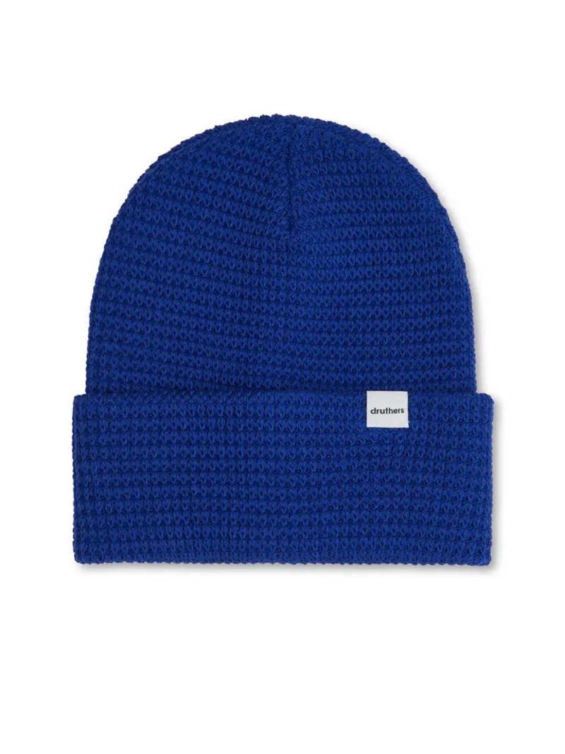 Druthers Organic Cotton Waffle Knit Beanie - Blue