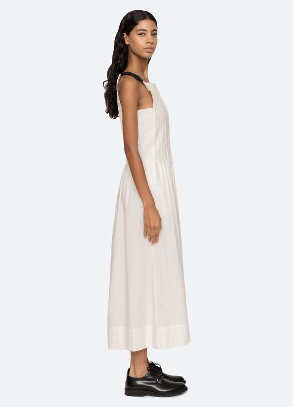 chinese dress ladies Black Linen Midi Slip Dress With Spaghetti Straps