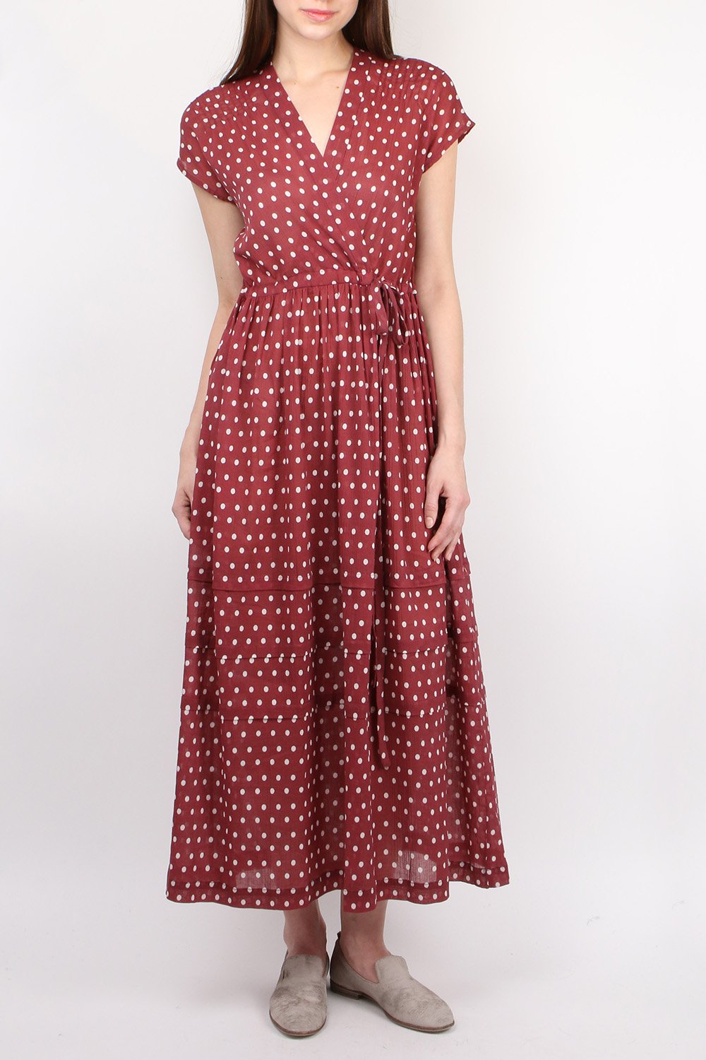 spot wrap dress