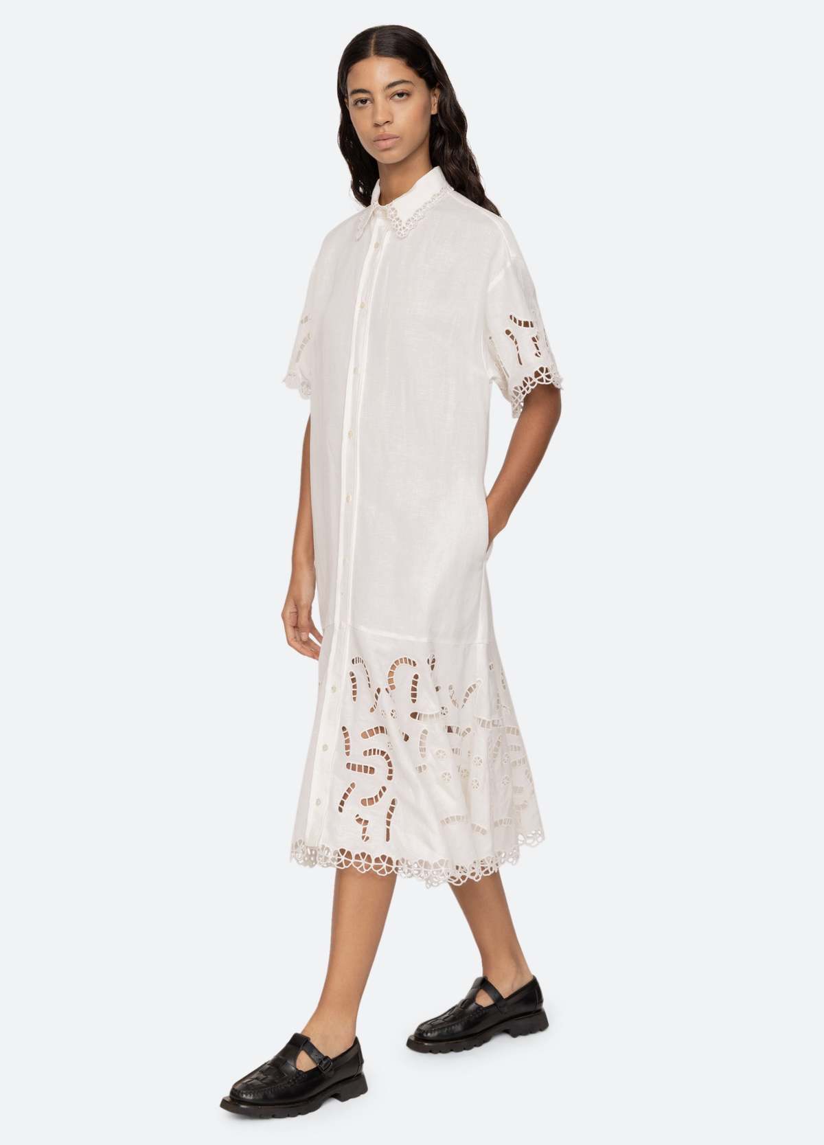 sea marja shirt dress Sea MARJA EMBROIDERY SHIRT DRESS