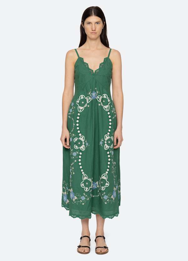 sea vesna embroidered midi dress Vesna Embroidered Midi Dress Mademoiselle Boutique