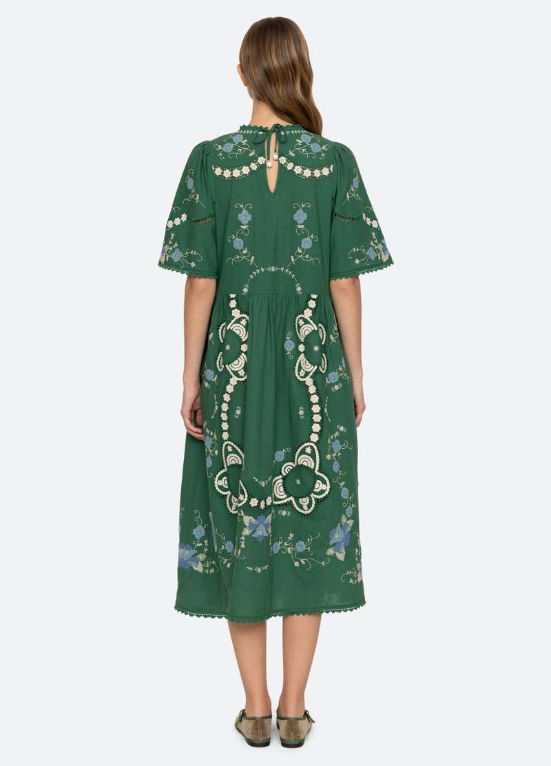 SEA NY VESNA EMBROIDERY S/SLV DRESS ホワイト SEA Vesna Embroidery Short Sleeve Dress in White – Hampden