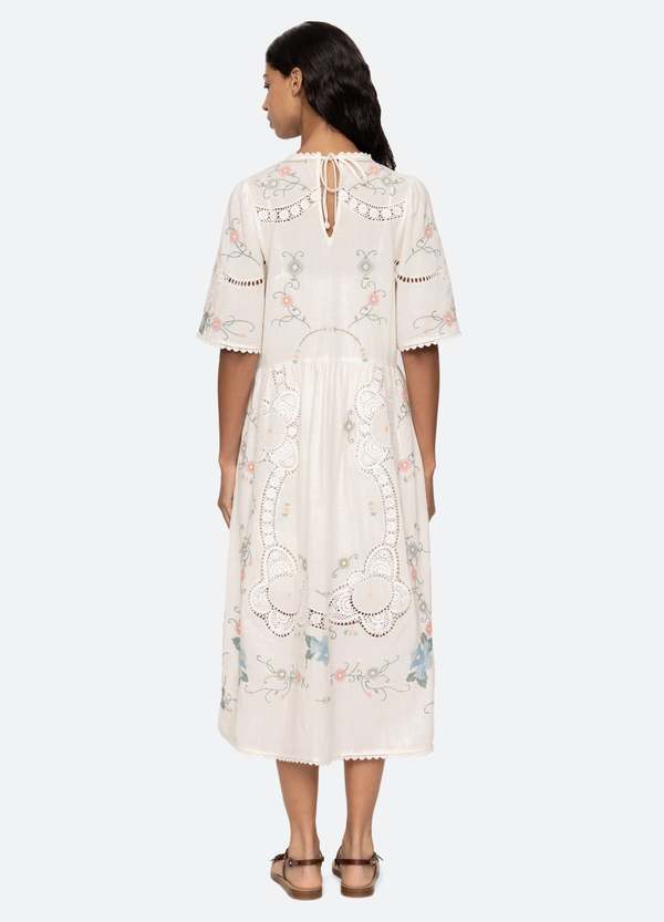 ★SEA NY★ Vesna の半袖ドレス ホワイト★送関込 KONAN | Evasee wedding dress with V neck | White One