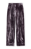 Ganni Velvet Stripe Relaxed Pleated Pants - Phantom - Thumbnail 1