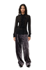 Ganni Velvet Stripe Relaxed Pleated Pants - Phantom - Thumbnail 2