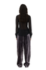 Ganni Velvet Stripe Relaxed Pleated Pants - Phantom - Thumbnail 3