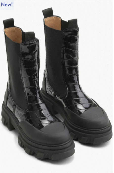 【送料&関税込】Ganni Western Wide Slouchy Flat Tubular Boot GANNI // Western Wide Slouchy Flat Tubular Boot / Black