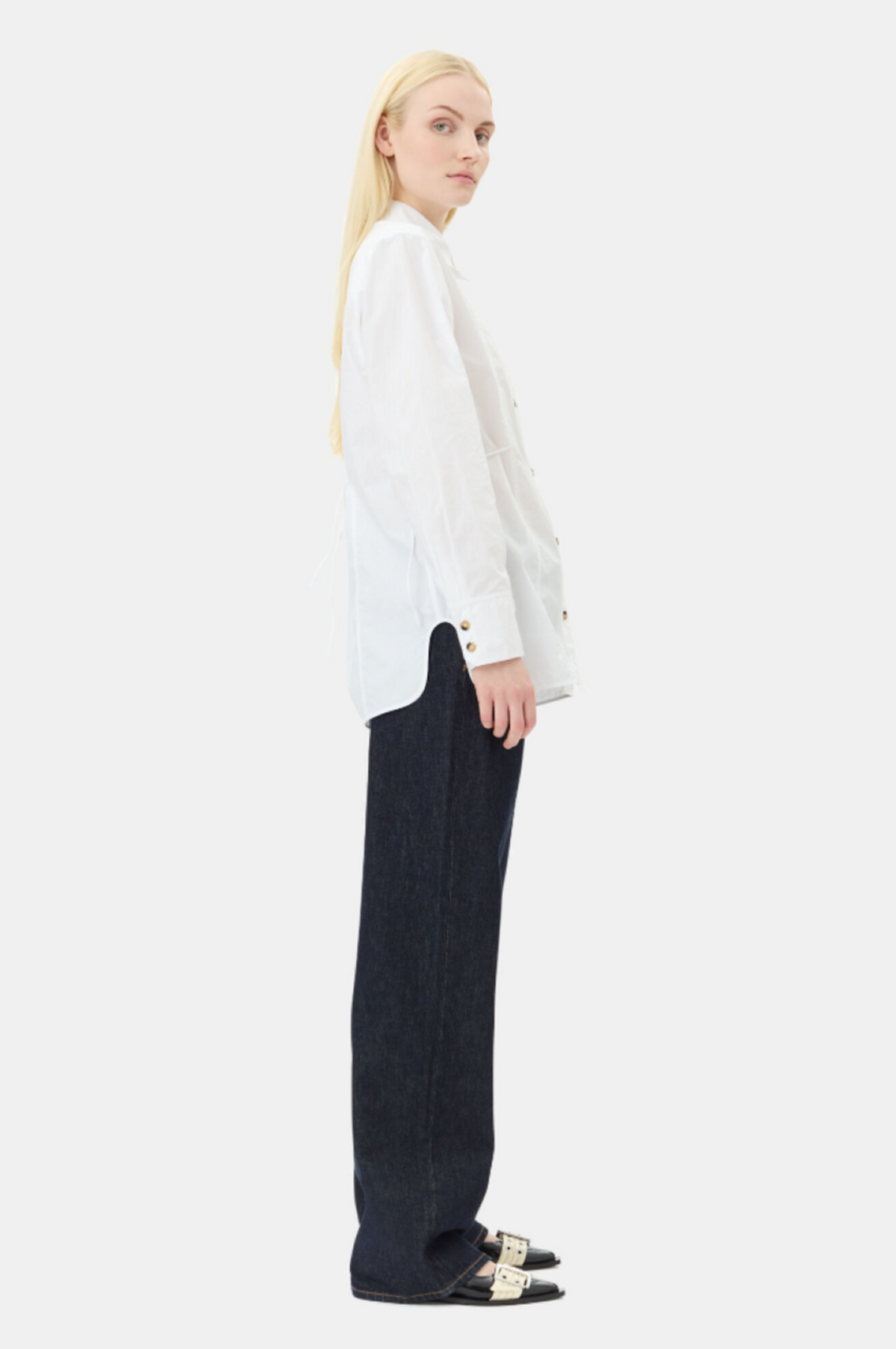 Ganni■Feminine Buckle Ballerina llic 【 残りわずか】 Ganni (FEMININE BUCKLE BALLERINA CROCO) Black - WOW concept