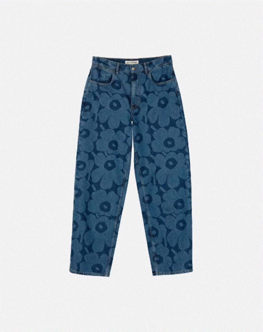 ★SALE Maridenim Barrel Unikko 25 マリメッコ Marimekko Maridenim Unikko Barrel Jeans - Indigo | Garmentory