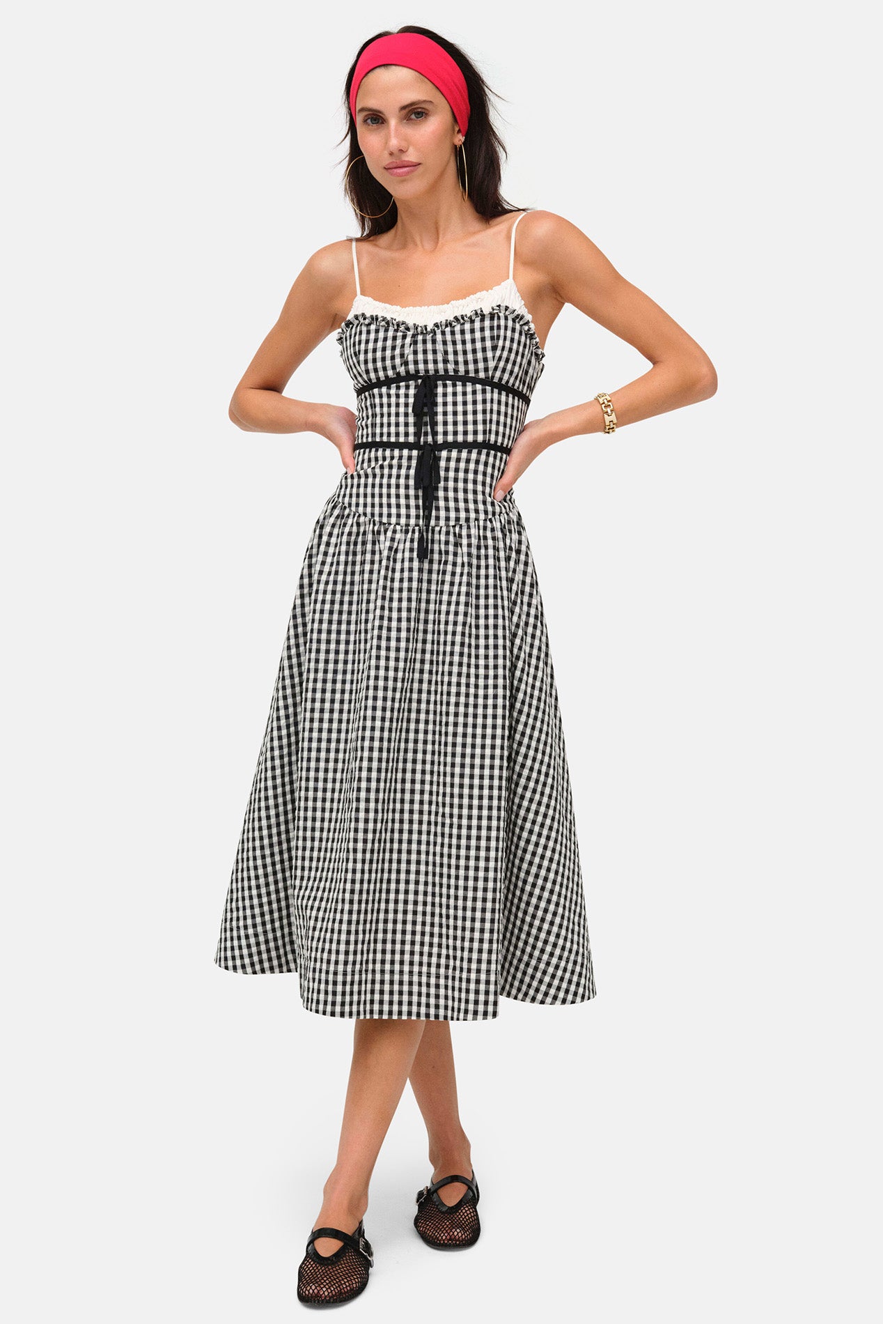 Red Gingham Fitted Gingham Midi Dress Blue Gingham Corset Midi Dress With  Square Neck Pockets Vintage
