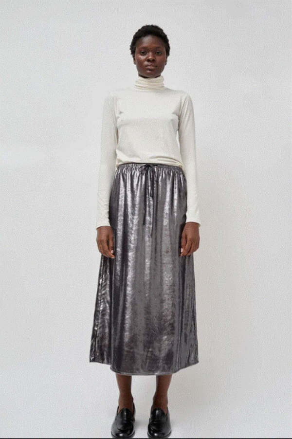 No.6 Inez Skirt - Silver Pony Hair