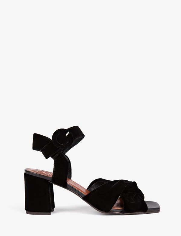 PENELOPE CHILVERS Infinity Velvet Sandal - Black