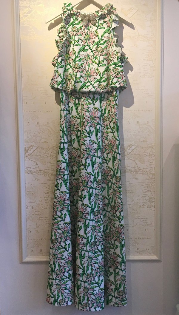 Dodo Bar Or 'Mariangela' Gown with Brooch - FLORAL | Garmentory