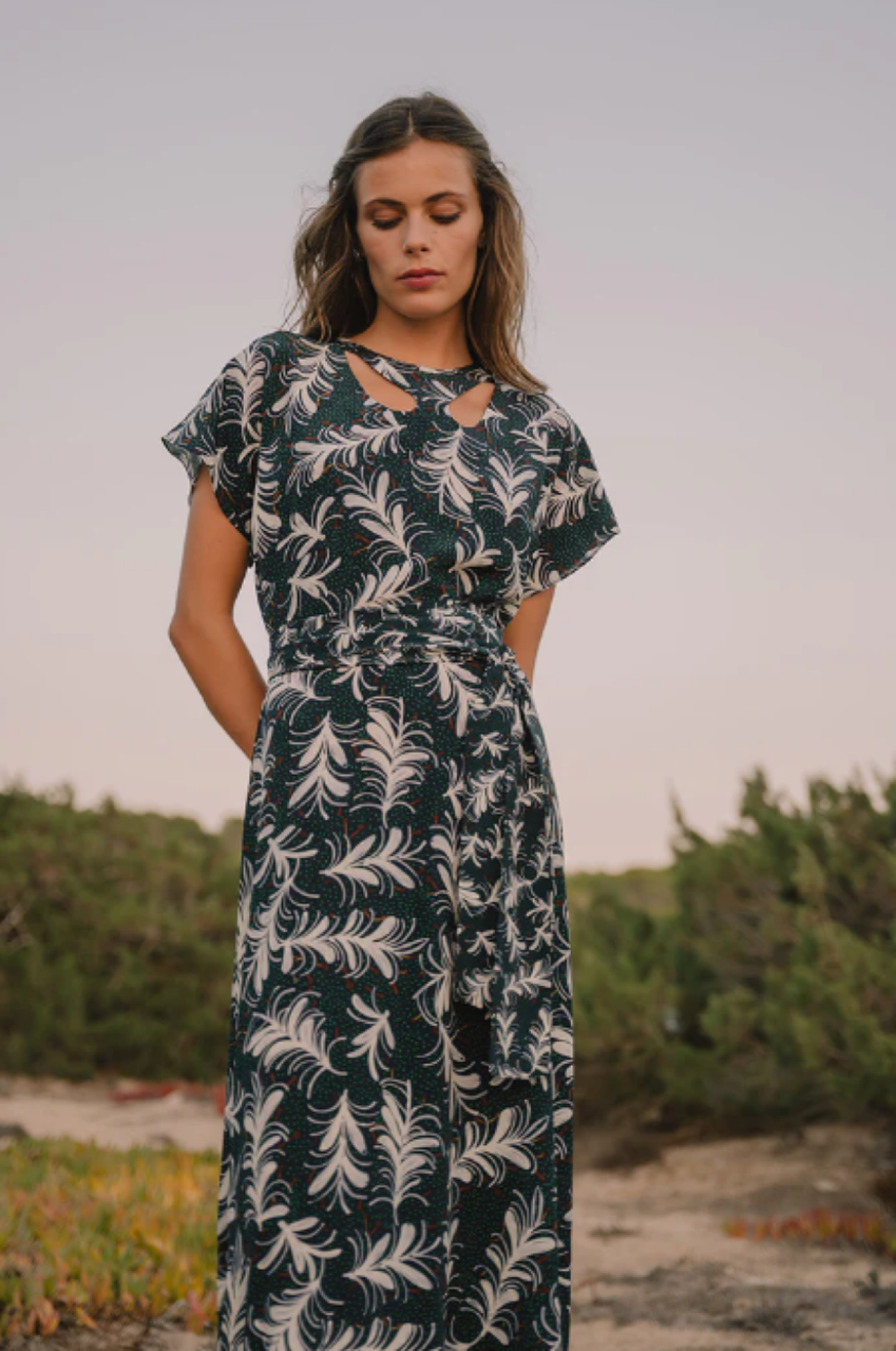 Soler London Gia Cut-Out Maxi Dress - Leaf Indigo - Image 4 of 4