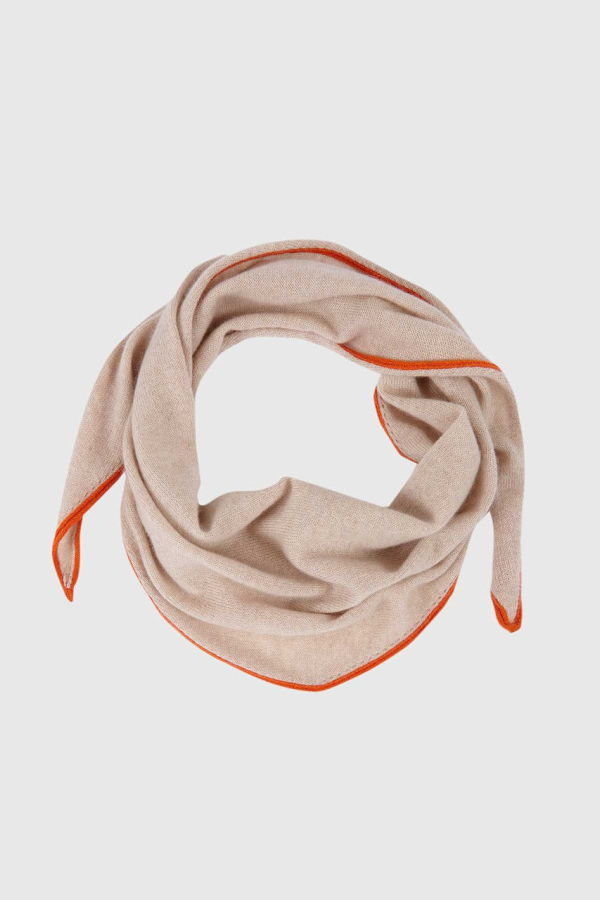 Stone Diamond Cashmere Scarf - Beige/Orange