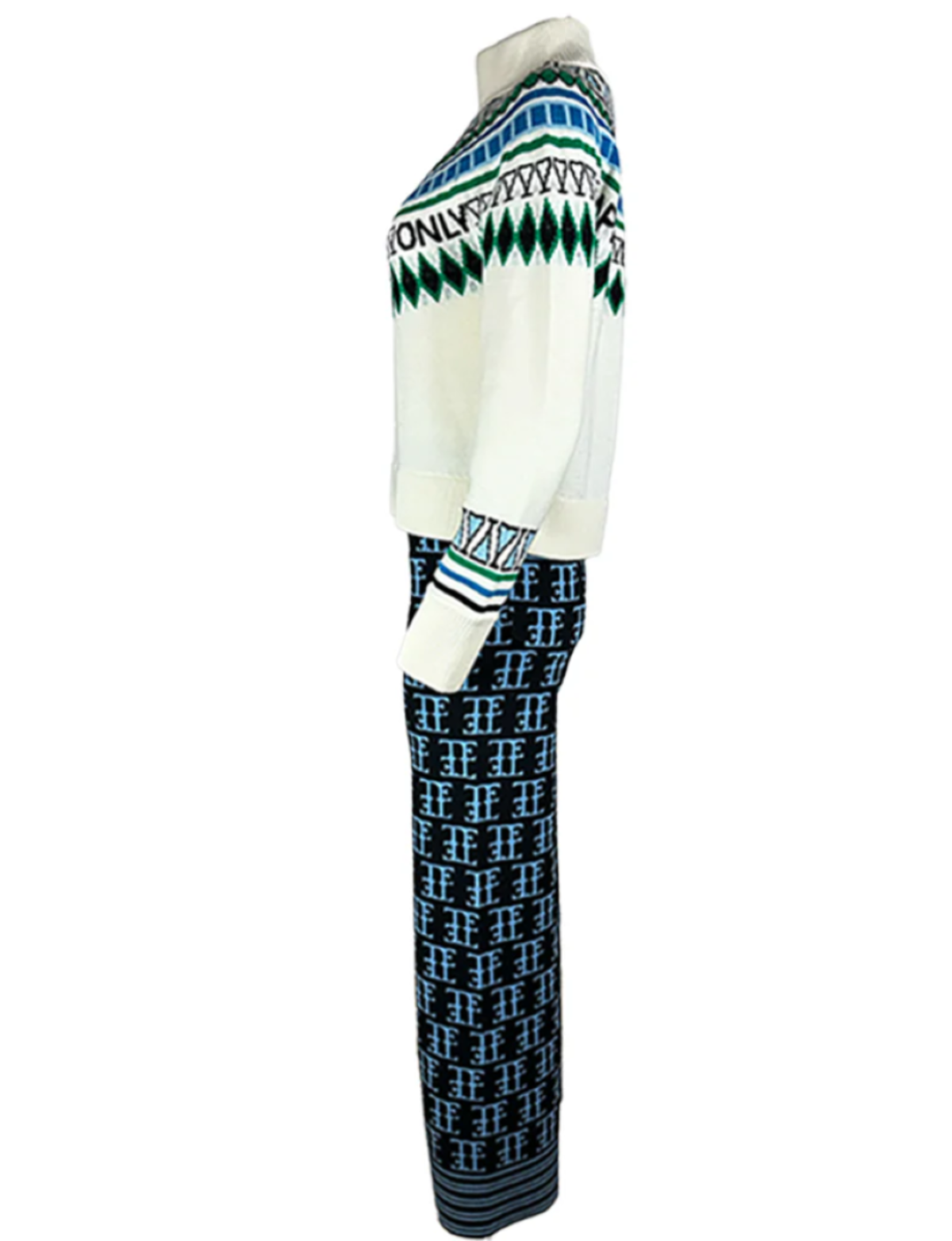 Team Event Jacquard Knit Pant - Ice Blue/Black - Image 5 of 5