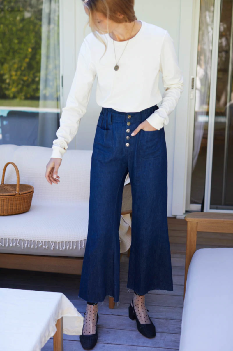 Emerson Fry Tulip Crop Flare Pants - Indigo Emerson Fry Tulip Crop Flare Pants - Indigo