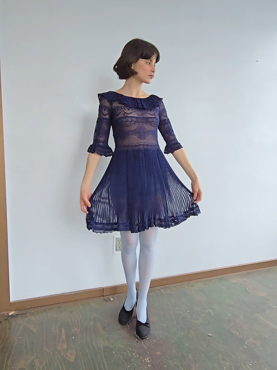 Alberta Ferretti Lace Dress - Blue | Garmentory