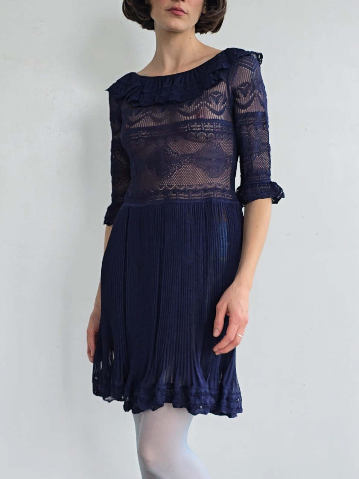 Alberta Ferretti Lace Dress - Blue | Garmentory