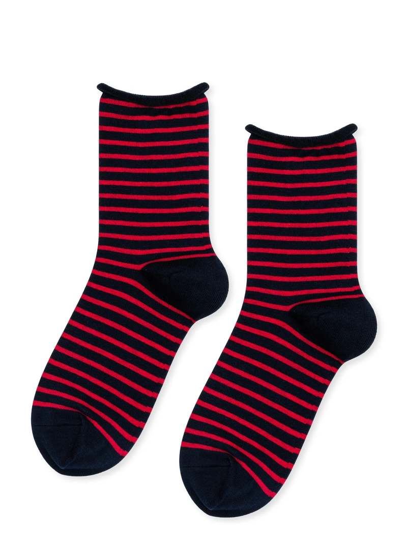 Hansel from Basel Nautical Stripe Crew - Navy