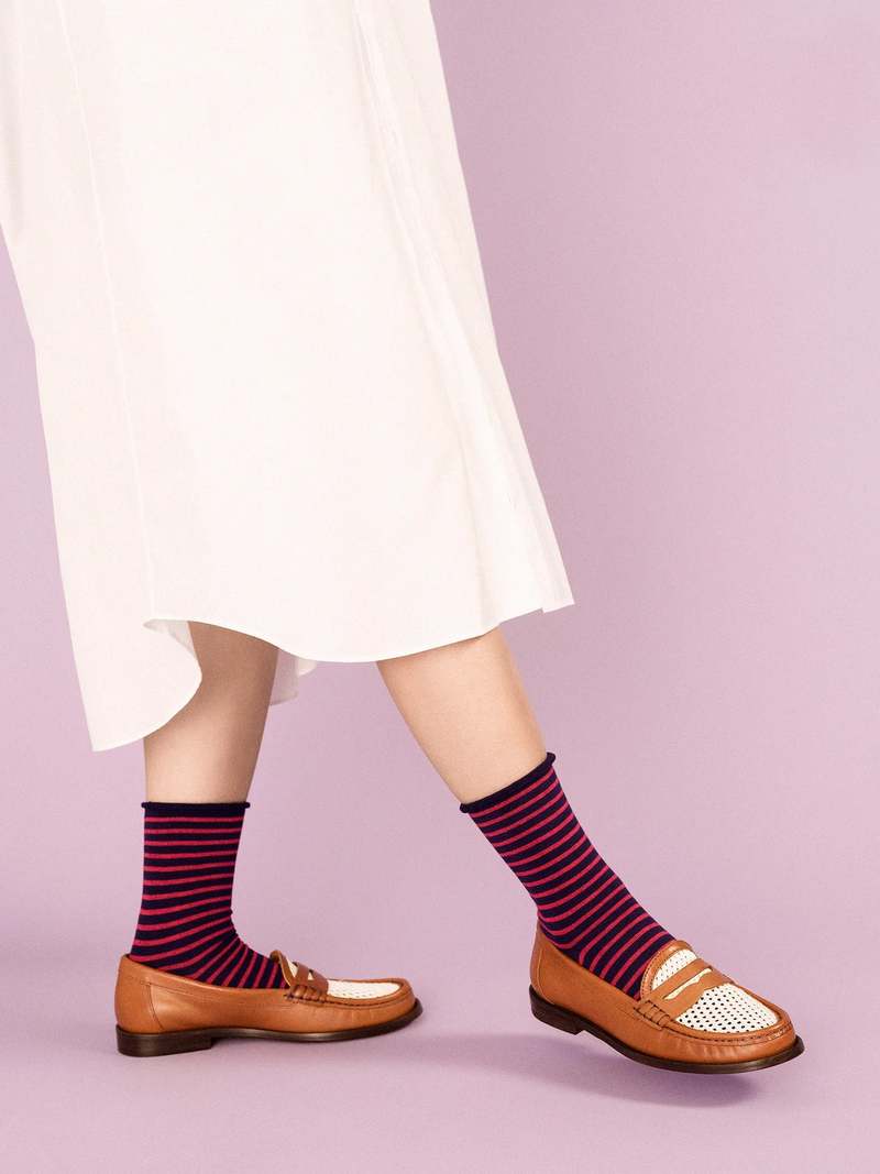 Hansel from Basel Nautical Stripe Crew - Navy