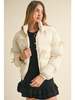 Mable Bianca Puffer Jacket With Ribbon Bow - Ecru - Thumbnail 1