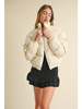 Mable Bianca Puffer Jacket With Ribbon Bow - Ecru - Thumbnail 6