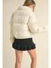 Mable Bianca Puffer Jacket With Ribbon Bow - Ecru - Thumbnail 7