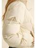 Mable Bianca Puffer Jacket With Ribbon Bow - Ecru - Thumbnail 8