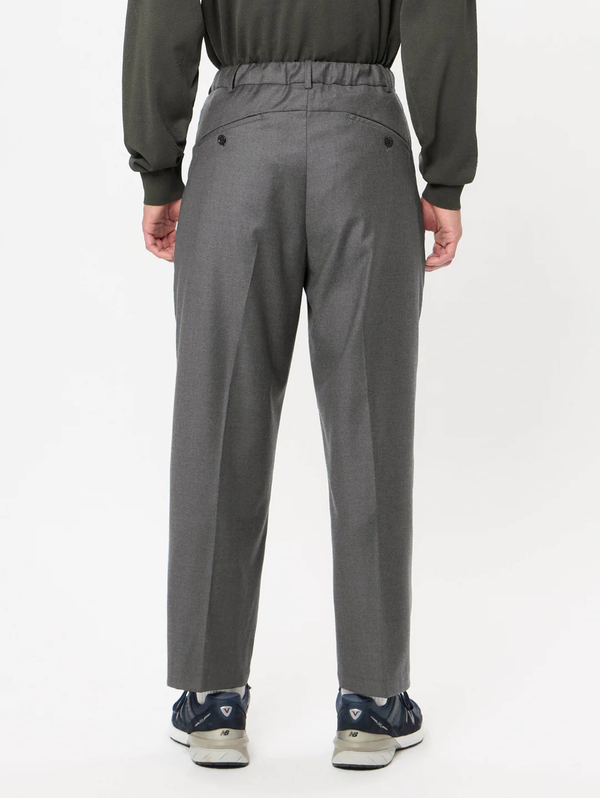 Goldwin One Tuck Wool Relax Pants - Mix Charcoal | Garmentory