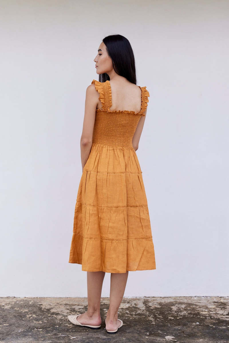 CQC LA Alma Linen Midi Dress CQC LA Alma Linen Midi Dress