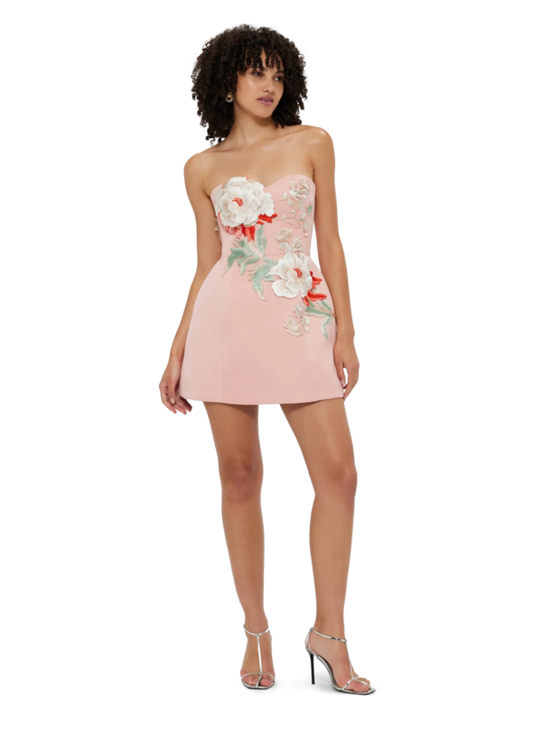white mini lace dress Summer Bloom Balloon Sleeve Lace Overlay Mini Dress White
