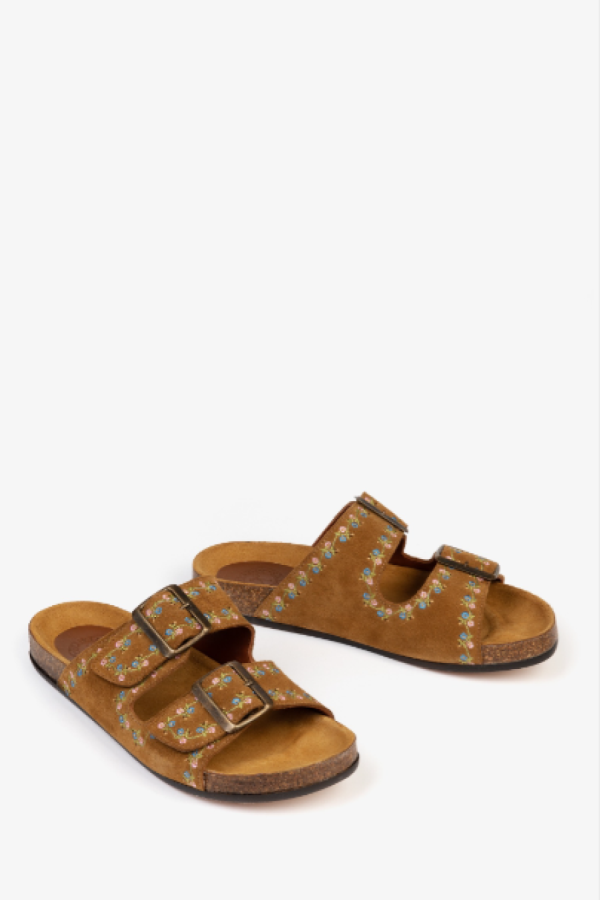 PENELOPE CHILVERS Pool Suede Embroidery Slide