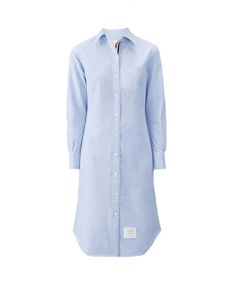 Thom Browne｜DRESSES (KNEE LENGTH L/S PLEATED BOTTOM BEL Mini Mini Pleated Bottom Slip Dress In Lining Stripe Printed
