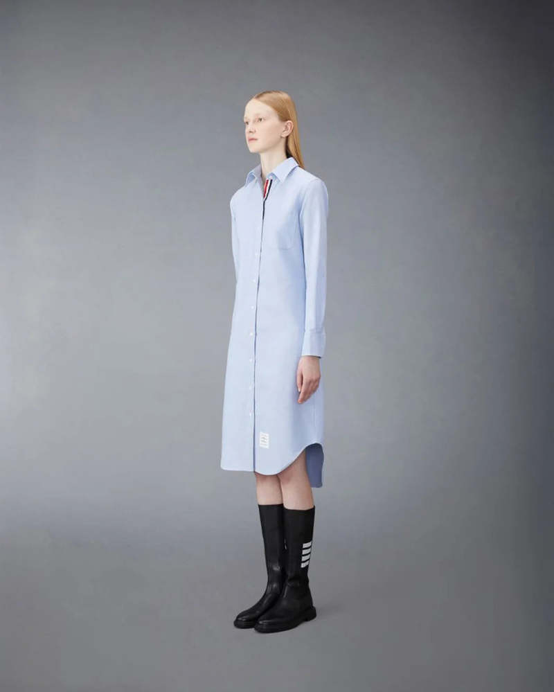 Thom Browne Oxford Stripe Shirtdress - Light Blue | Garmentory
