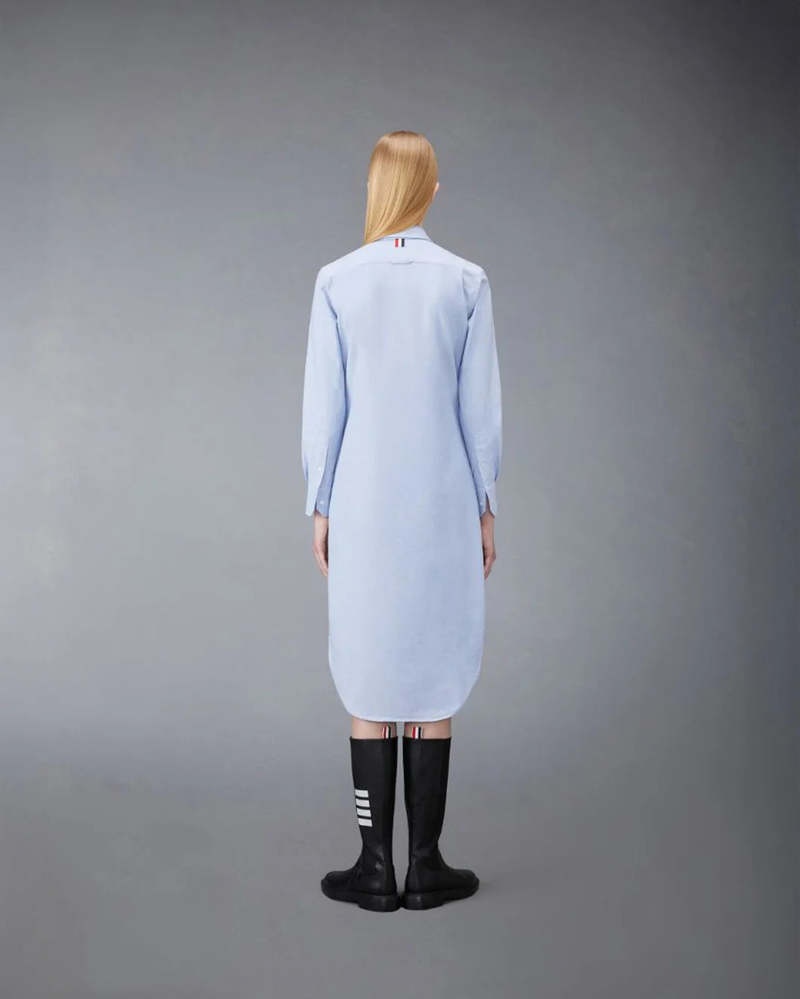 Thom Browne Oxford Stripe Shirtdress - Light Blue | Garmentory