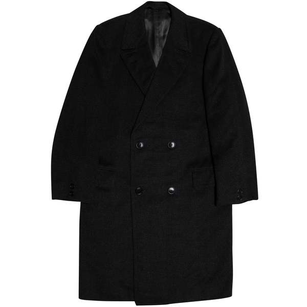 sanRemo Windowpane Melange Angora Wool Melton Regency Coat - Sable