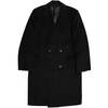 sanRemo Windowpane Melange Angora Wool Melton Regency Coat - Sable - Thumbnail 1
