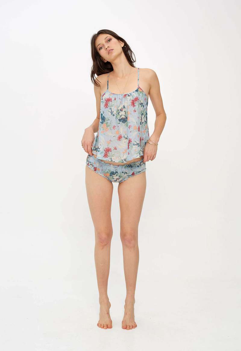 Loup Charmant Scoop Tank - Sky Tuscan Floral