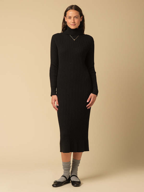 chinese dress ladies Caldwell Ribbed Turtleneck Midi Dress main image 0