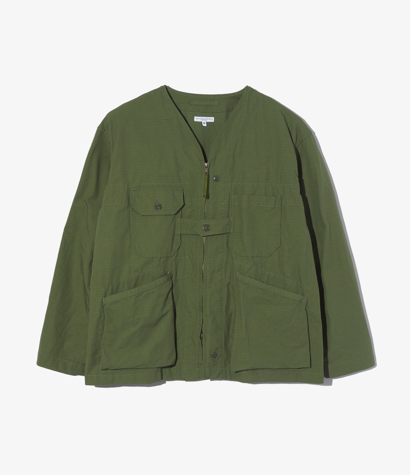 Engineered Garments Cotton Ripstop Cardigan Jacket - Olive
