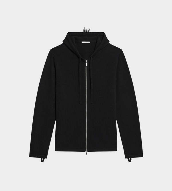 Helmut Lang Mohawk Full Zip Hoodie - Black | Garmentory