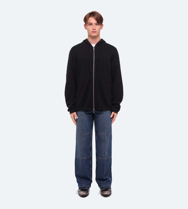 Helmut Lang Mohawk Full Zip Hoodie - Black | Garmentory