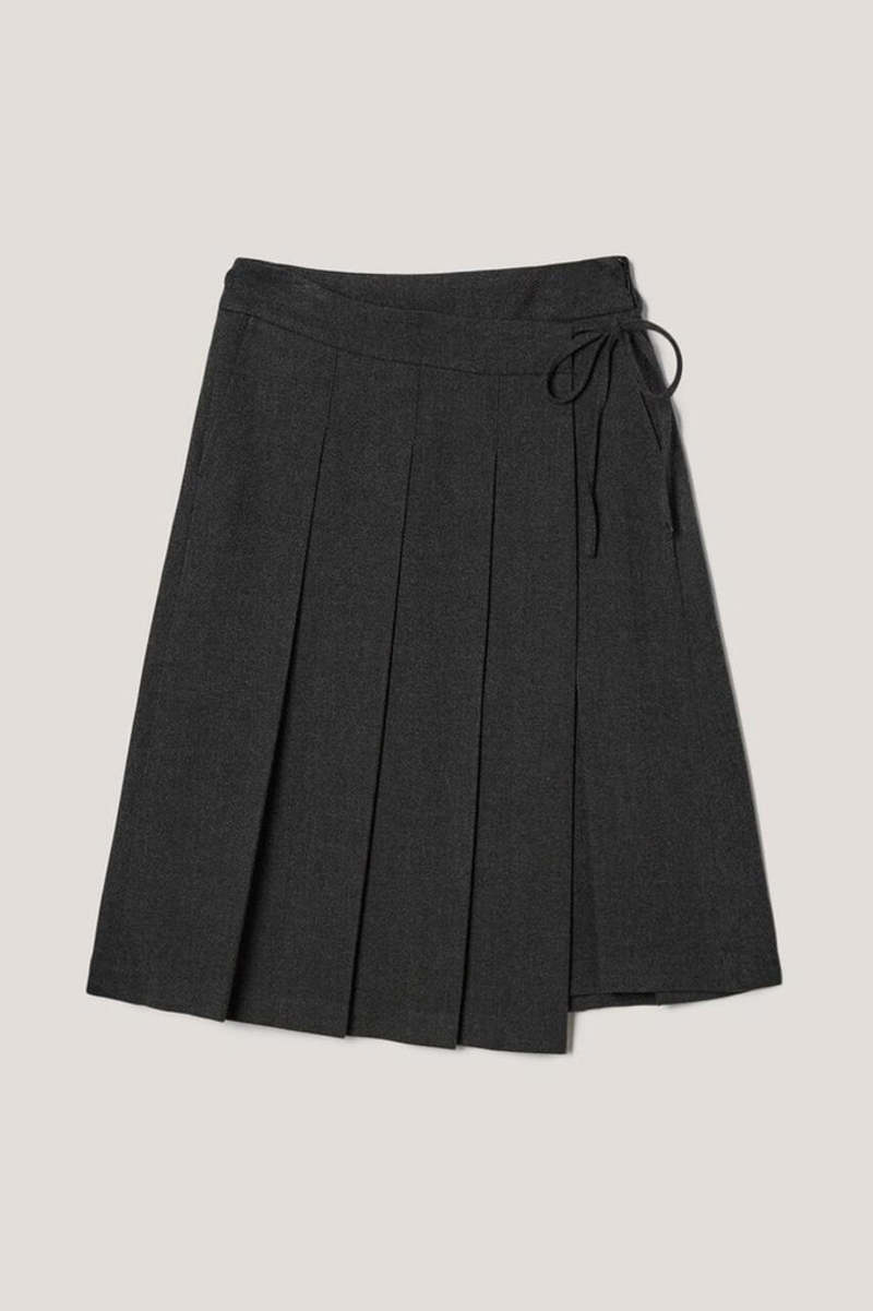 ★GRAILZ★ UNBALANCE PLEATS WRAP SKIRT [BLACK] UNBALANCE PLEATS WRAP SKIRT [BLACK] - GRAILZ