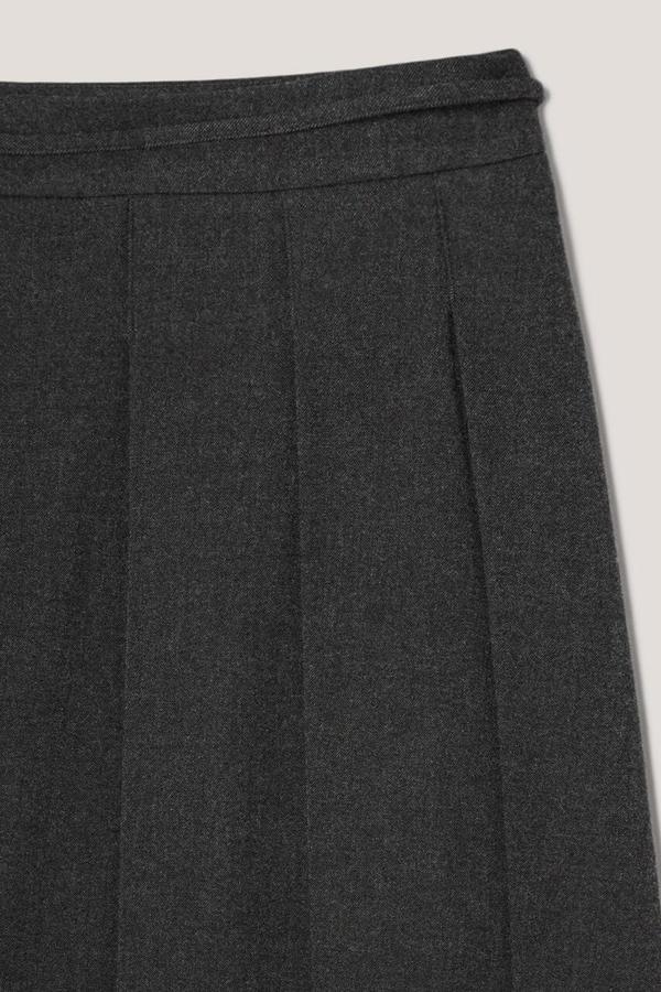 DUNST Ribbon Pleats Wrap Skirt - Charcoal Grey | Garmentory