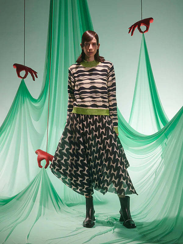 Henrik Vibskov Wave Knit Jumper Beige/Black