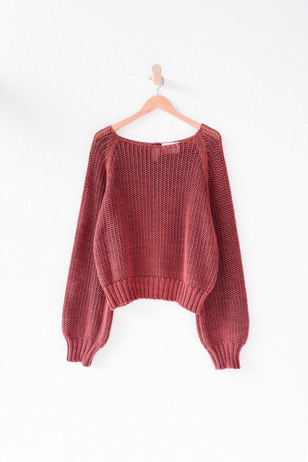 Misha & Puff Cotton Sweater - maroon
