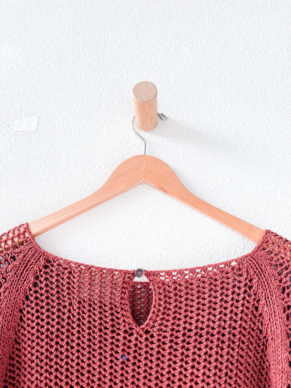 Misha & Puff Cotton Sweater - maroon