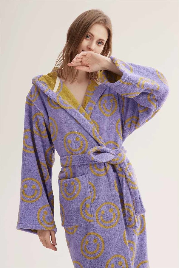 INSPECIAL HOME Hooded Robe - Smiley Face | Garmentory