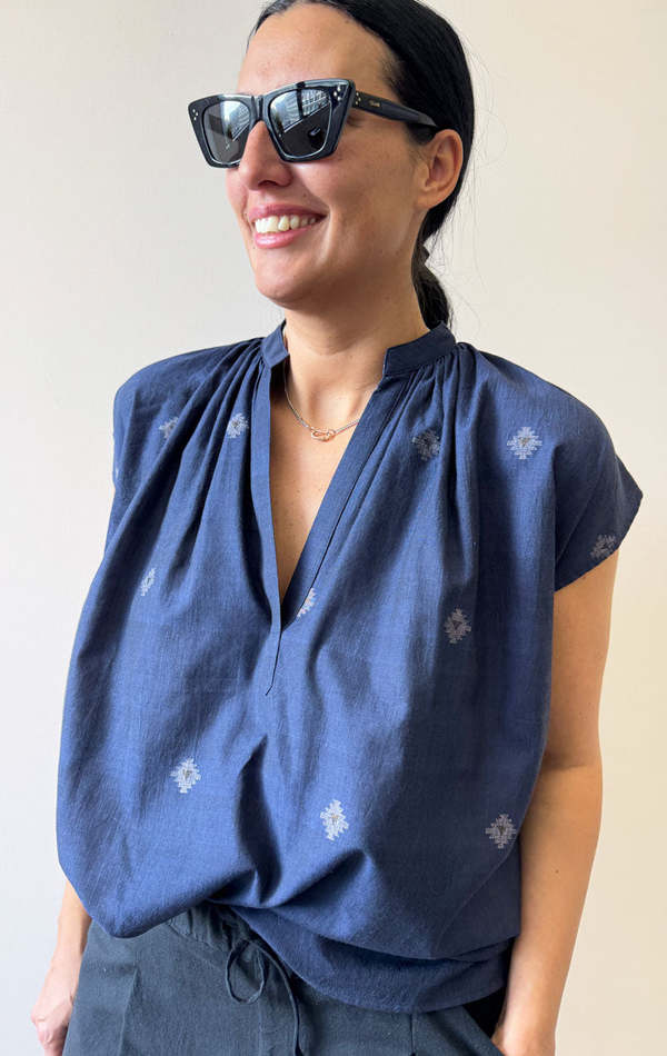 Two Khadi Shirt - Navy Two Khadi Shirt - Navy